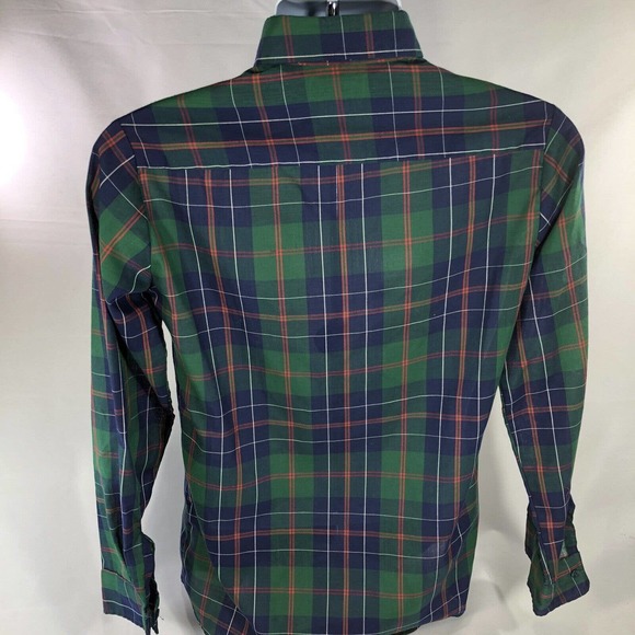VINTAGE DEERFIELD SHIRT MENS SIZE 20 PLAID BUTTON DOWN GREEN USA MADE LONG SLEEV - Picture 8 of 12